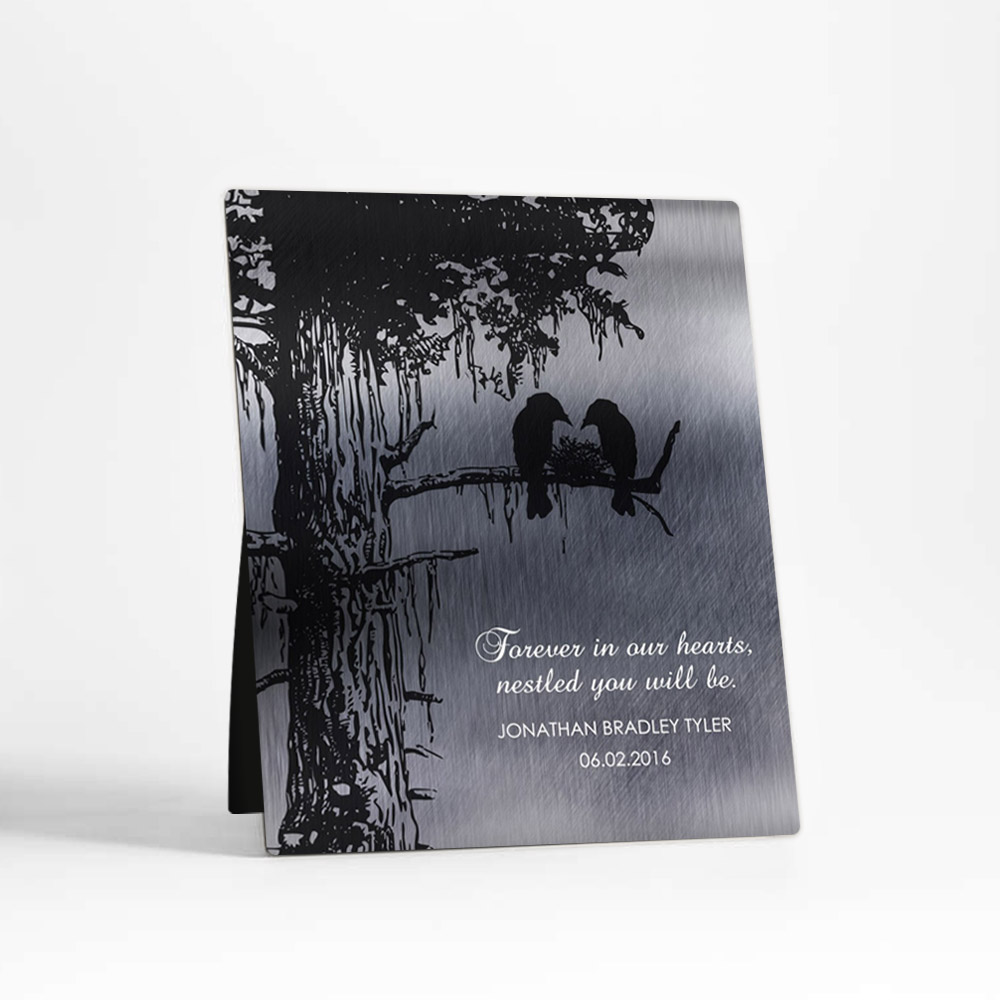 Single image of Sequoia Tree Loss of Baby Tin Desktop Plaque