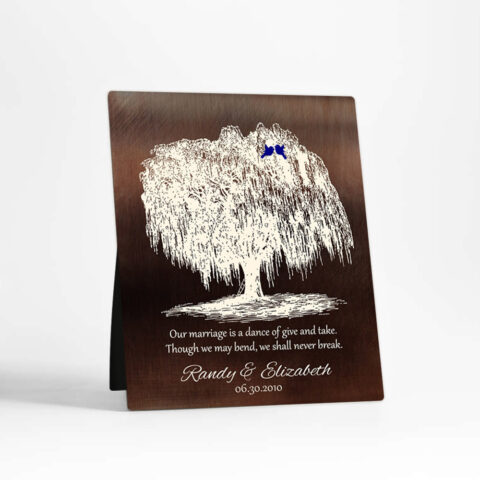 Willow Tree 9th anniversary Bronze Desktop Plaque Gift for couple D-1380