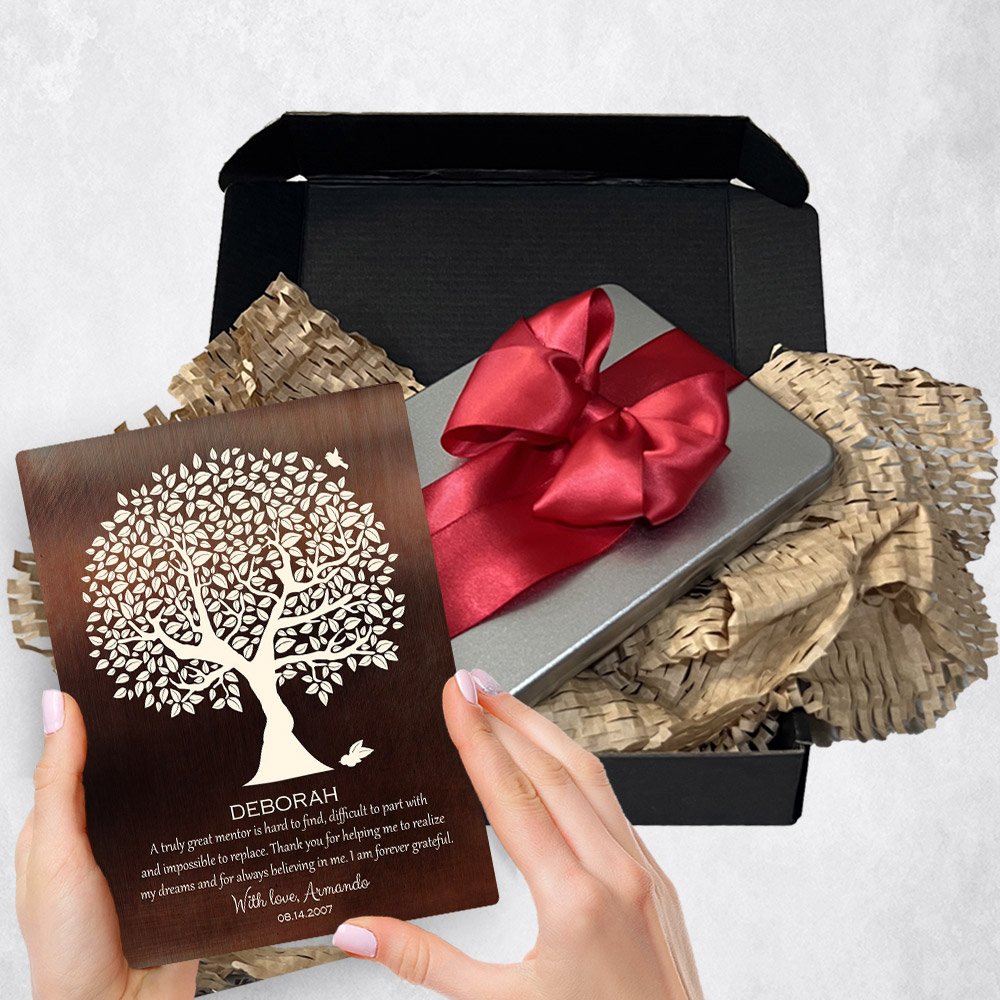 Personalized Leadership Appreciation gift delivery for mentor Olive Tree Bronze plaque for a unique and permanent flower delivery alternative. Leadership Appreciation gift delivery.