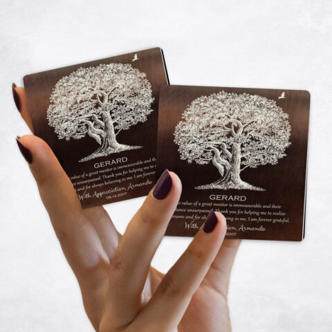 Leadership Appreciation Large White Oak Tree on Bronze Magnet Set MAG-1397