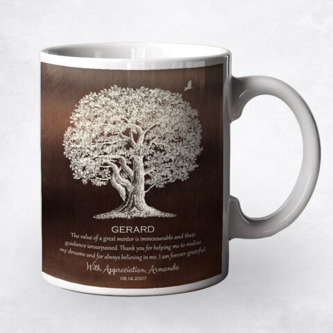 Large White Oak Tree Bronze Leadership Appreciation Coffee Mug M-1397