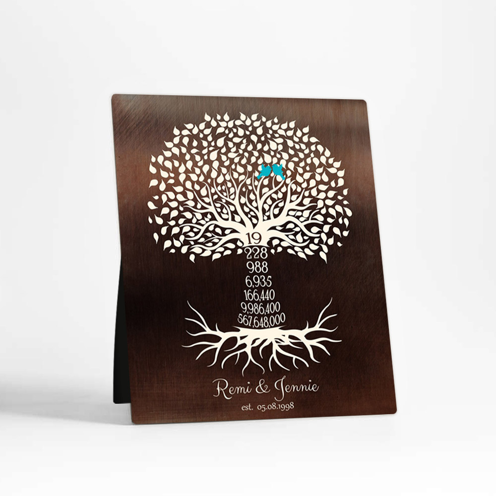 Single image of Countdown Tree 19 Year 19th anniversary Bronze Desktop Plaque