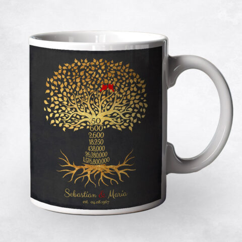 Countdown Golden Anniversary Tree Fiftieth Countdown Bronze 50th anniversary Coffee Mug M-1453