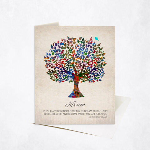 Watercolor Mentor Tree Leadership Quote Leadership Appreciation Stationery Card-1473