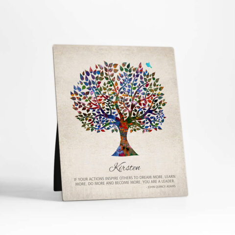 Watercolor Tree Leadership Appreciation  Desktop Plaque Gift for women D-1473