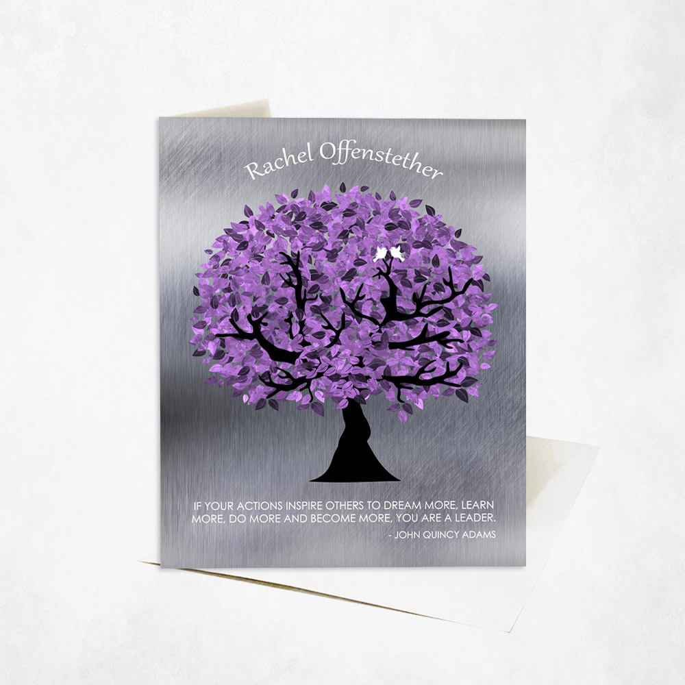 Picture of Purple Leader Appreciation Tree Quote Leadership Appreciation Stationery Card C-1488