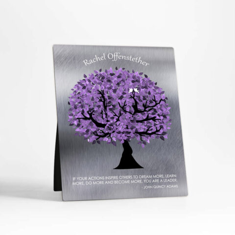 Purple Tree Leadership Appreciation Tin Desktop Plaque Gift for mentor D-1488