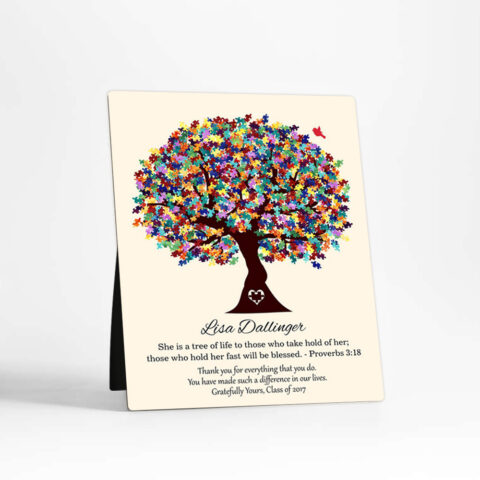 Autism Puzzle Tree teacher appreciation  Desktop Plaque Gift for teacher D-1499