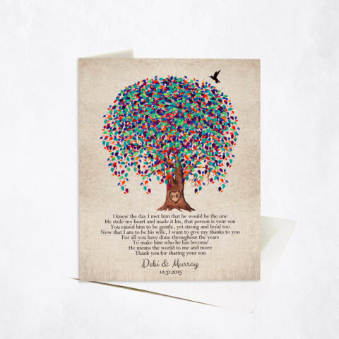 Watercolor Willow Mother of the Groom Tree Poem wedding Stationery Card-1517