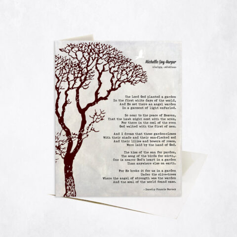 Winter Memorial Tree Funeral Poem Memorial Gift Stationery Card-1554