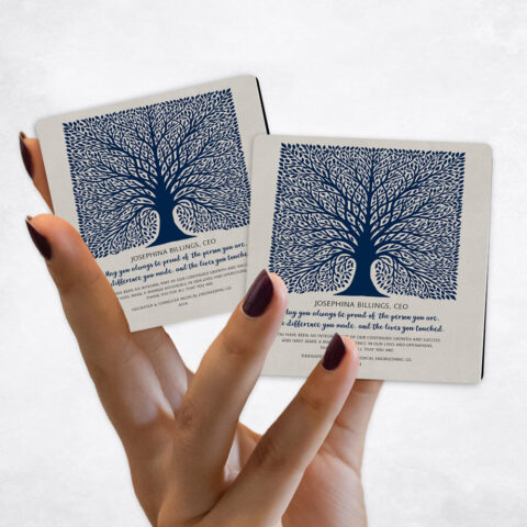 Leadership Appreciation The Difference You Made Elaborate Square Tree on Stone Magnet Set MAG-1581