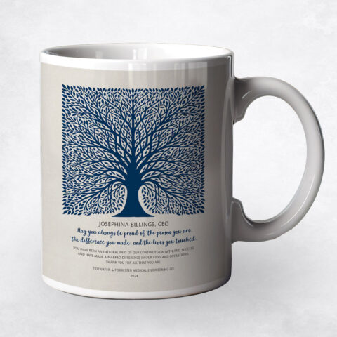 The Difference You Made Elaborate Square Tree Leadership Appreciation Coffee Mug M-1581