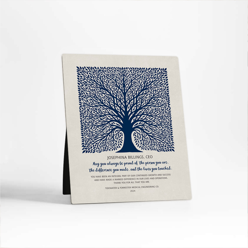 Single image of Elaborate Square Tree Leadership Appreciation  Desktop Plaque