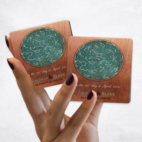 7th anniversary Turquoise Star Map on Copper Magnet Set MAG-1737