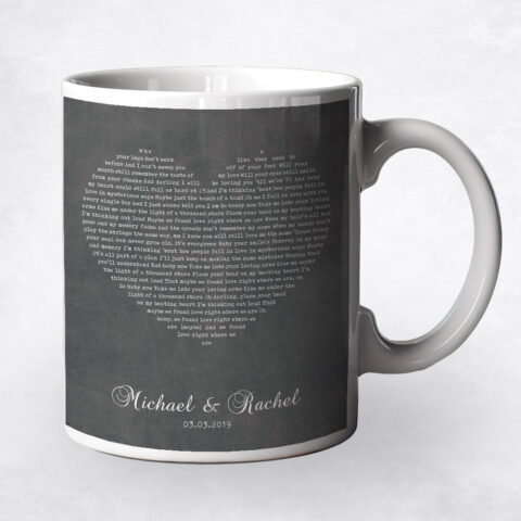 Song Lyrics in heart 2nd anniversary Coffee Mug M-1784