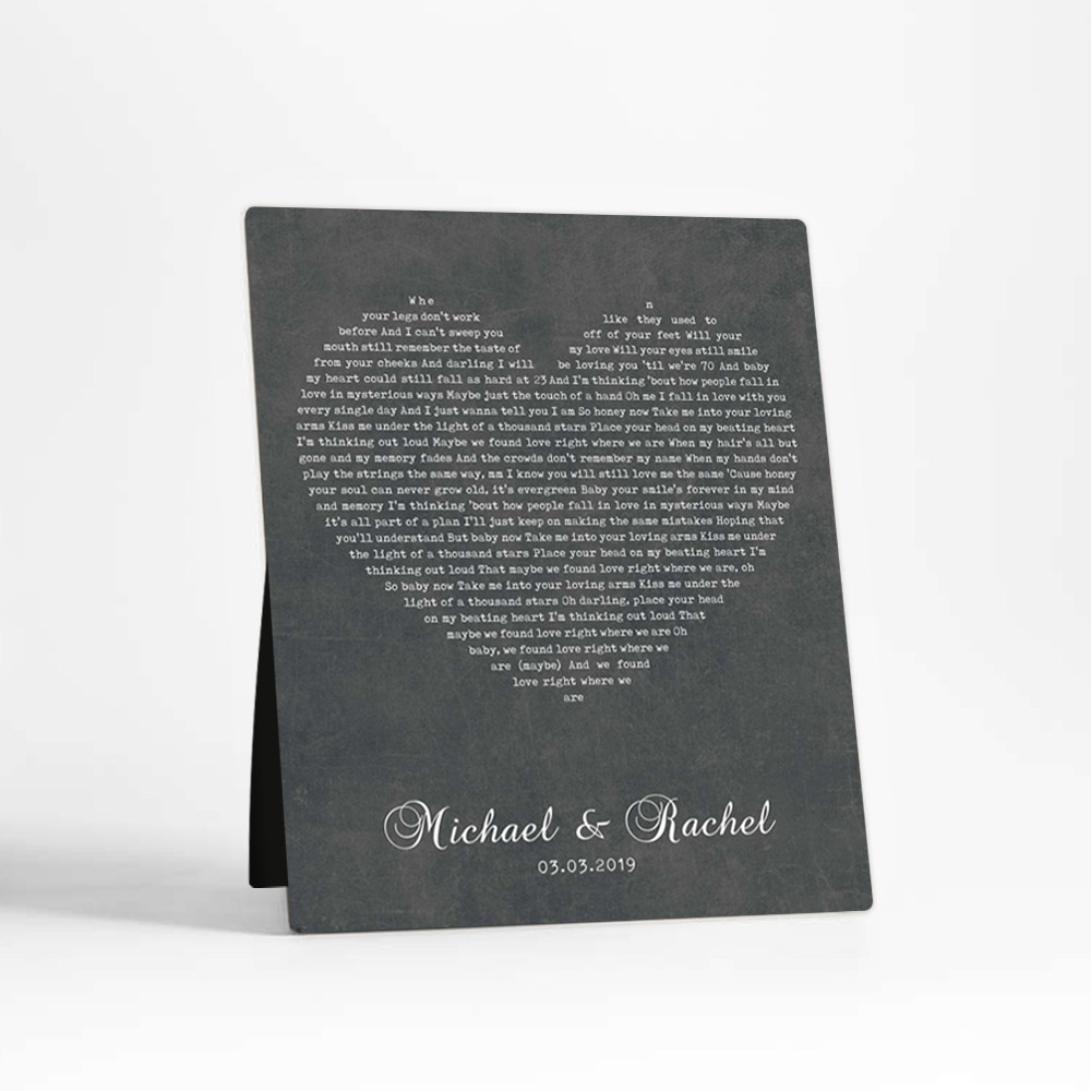 Single image of Heart Shape Lyrics 2nd anniversary  Desktop Plaque