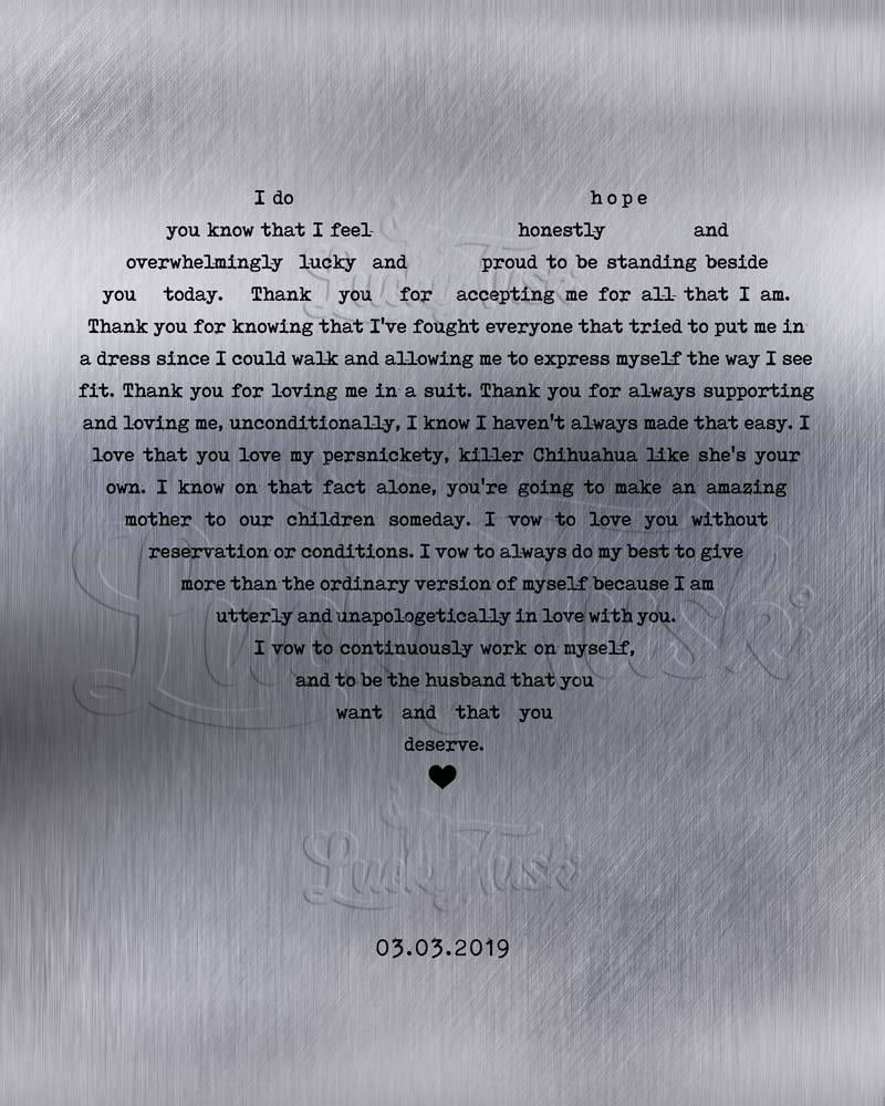 Our Song First Dance Lyrics Minimalist in Heart Shape on Tin 10th anniversary Wall Plaque LTC-1792