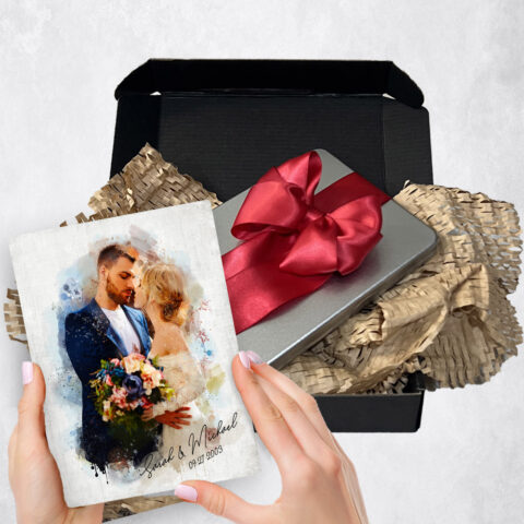 1st anniversary Gift Delivery for couple, husband or wife Photo Portrait  Plaque TOY-1843