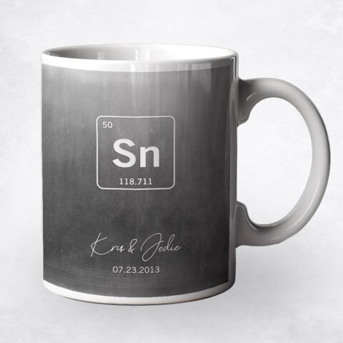 Custom Tin Element Symbol From Periodic Table Tin 10th anniversary Coffee Mug M-1915