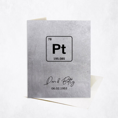 Platinum Element Symbol From Periodic Table 20th anniversary Stationery Card-1918