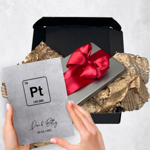 20th anniversary Gift Delivery for couple, husband or wife Platinum Element Symbol Pt Platinum  Plaque TOY-1918