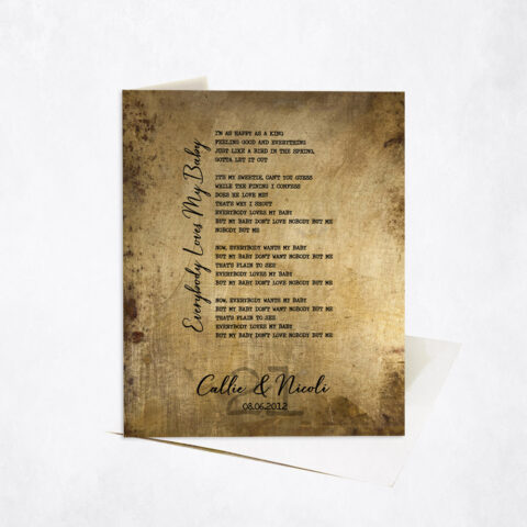 First Dance Our Song Lyrics Custom Written 21st anniversary Stationery Card-1920