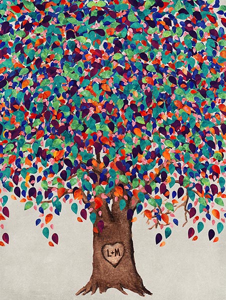 Willow Anniversary Gift Colorful Tree Art – Custom Art Print for Miguel C