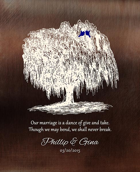 Willow Tree on Bronze 9th Anniversary – Custom Art Print for Phillip B