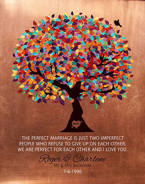 7th Anniversary Copper Gift Perfect Marriage Quote – Custom Art Print for Roger M