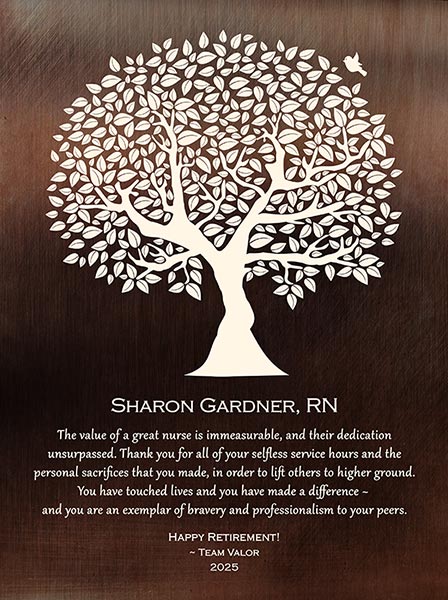 Retirement Plaque for Nurse From Medical Group Healthcare Workers – Custom Art Print for Sharon G