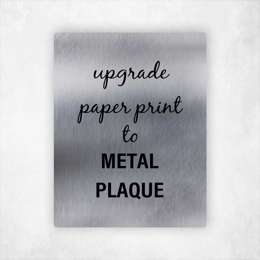 Upgrade your paper print to a stunning metal plaque