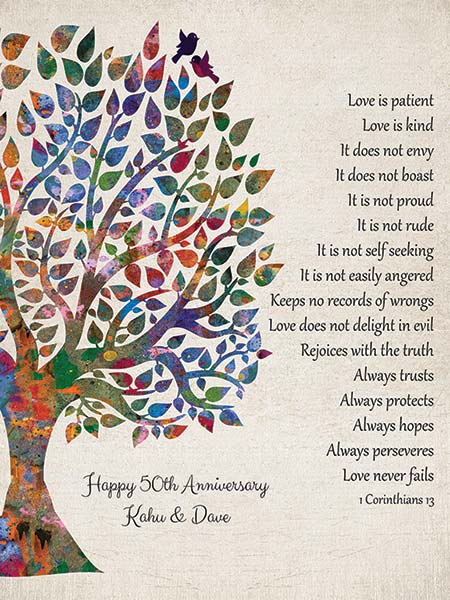 Personalized 50th anniversary gift Canvas